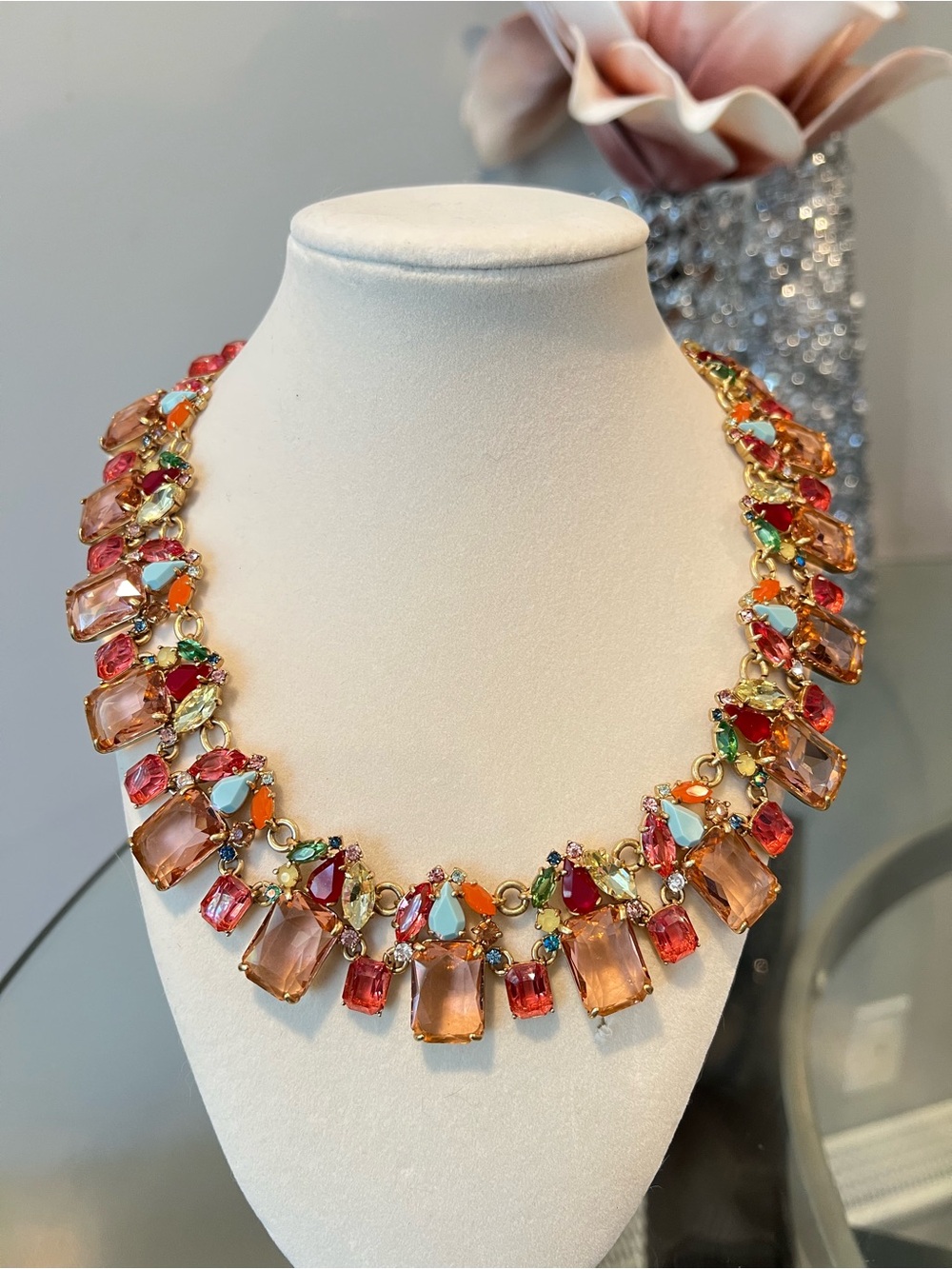 J.Crew Multicolor Crystal Statement Necklace
